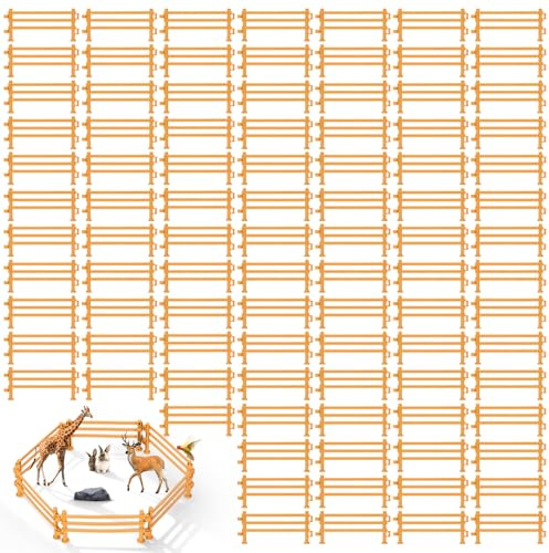 100 piezas de juguetes de valla de caballo, accesorios de esgrima de corral de caballo de plástico, juguete de acoplamiento, mini valla de granja para vallas de jardín DIY, graneros, acoplamientos