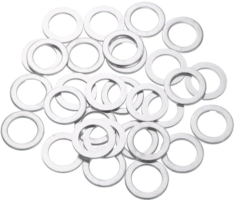 QUARKZMAN 150 Pcs Rondelle Plate M12, Joints D'Étanchéité Ronds En Aluminium 18mm OD 1.5mm D'Épaisseur Espaceurs Plats Pour Vis Boulons Accessoires De Réparation De Machines, Ton Argenté