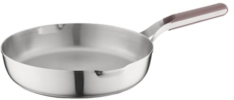 Berghoff Home Edelstahl Pfanne 28cm - ohne PFAS - Universalpfanne für alle Herdarten - Pfanne Induktion geeignet - große Bratpfanne - Frying pan -