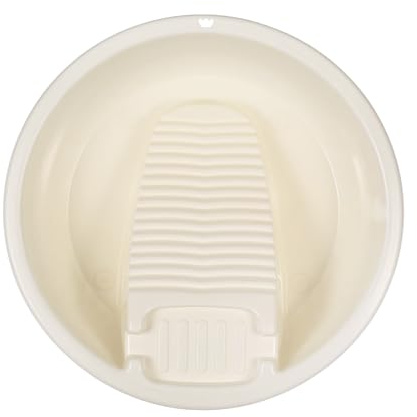GALPADA Lavabo Vasca Lavatoio Integrato in Plastica Beige con Tavola da Strofinamento Robusta e Design Senza Giunzioni per Uso Domestico e Balconi