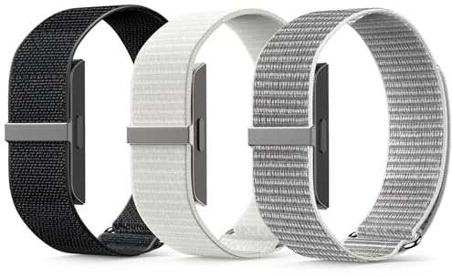 TiMOVO Nylon Loop ersättningsband kompatibla med Hume Health Band, mjuka justerbara sportarmband för herr dam fitness tracker, 3-pack