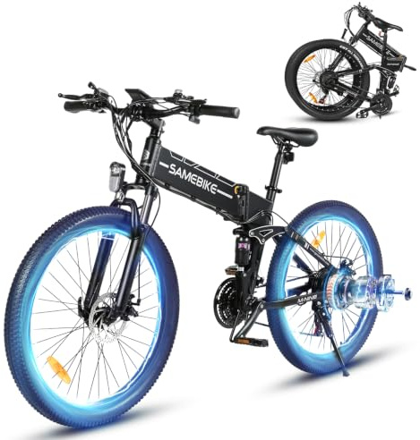 SAMEBIKE elektrofahrräder klappbar 26 Zoll 250W Motor elektrofahrräder Mountainbike 80km Reichweite professionelle 21-Gang-Schaltung 150kg Tragkraft wasserdicht nach IP54 Trekkingrad E-Bike