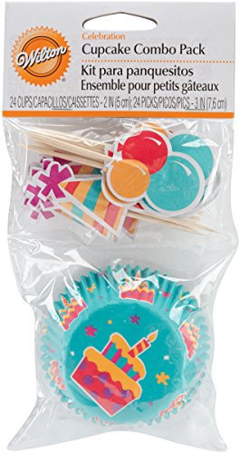 Wilton 24 Pirottini Muffin con Pick Palloncini e Cappellino