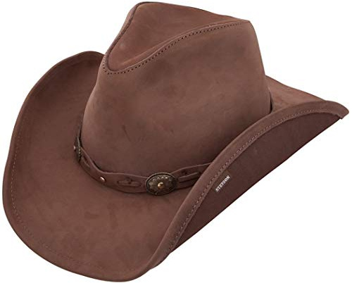 Stetson Unisex-Erwachsene Roxbury formbarer Cowboyhut aus Leder Cowboy-Hut, Mokka, X-Large