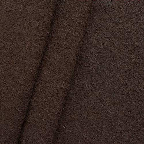 STOFFKONTOR Walkloden Wollstoff Meterware, 100% Wolle, Farbe Dunkel-Braun, Isolierend & Beidseitig verwendbar, 140 cm breit, ca. 350 g/m²