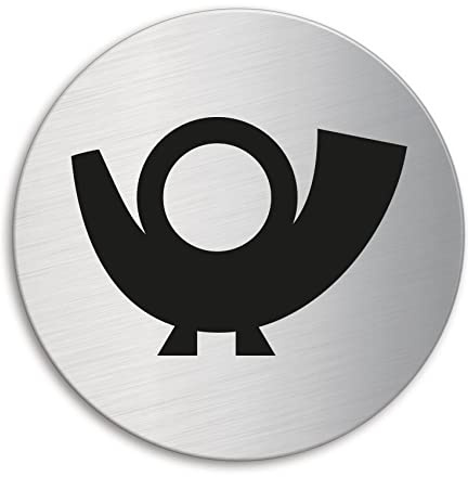 Plaque de Porte en Acier inox brossé - Boîte aux Lettres | Ø 100 mm No.7548