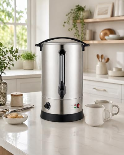 30 Litre Electric Stainless Steel Catering Hot Water Boiler Tea Urn Commercial With Thermostat control