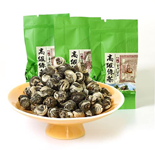 GOARTEA Jasmine Dragon Pearls - 10pcs 8g Nonpareil Supreme Grade - Jasmine Pearl Green Tea - Chinese Green Tea Loose Leaf - Easy Bag