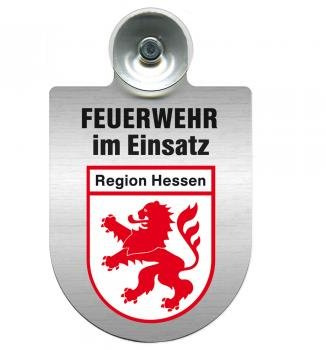 Einsatzschild Windschutzscheibe incl. Saugnapf - Feuerwehr im Einsatz - 309355 Farbe Region Hessen