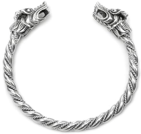 Windalf Wikinger Silber Armreif ROYA Ø 5.5 cm Drachenarmreif Armschmuck Handarbeit 925 Sterlingsilber