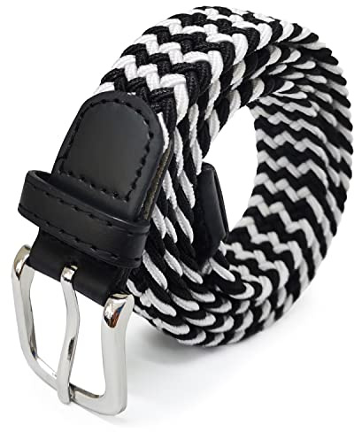 Glamexx24 Unisex Elastischer Stoffgürtel Geflochtener: 25mm Breite Elastik Flechtgürtel Stretchgürtel Dehnbarer Gürtel für Damen und Herren, Länge 65 cm bis 110 cm
