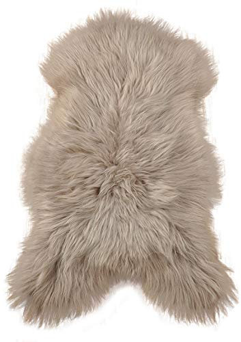 generisch LAMMFELL SAND LANGWOLLIG 100-110 cm Lang XL ECHTES ÖKO ISLAND SCHAFFELL BEIGE GRAU GEFÄRBT