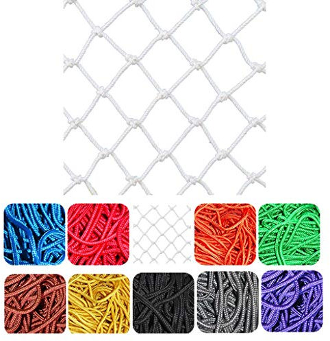 Seilnetz für Kinder Weiß, handgewebtes Dachbalkon Treppengeländer Kindergarten-Fallschutznetz, Outdoor-Klettern Kletterpflanze Kletternetz, Gitter 6mm * 8cm (Größe: 1m * 4m) Sicherheitsnetz Hanf