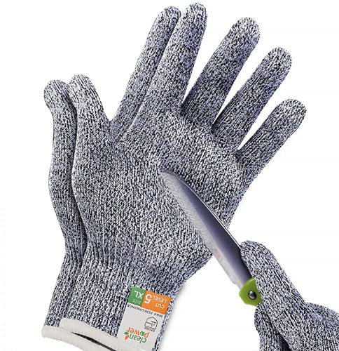 Sunwuun 1 Paar XL schnittfeste Handschuhe Arbeitshandschuhe Level 5 Arbeitssicherheitshandschuh Mann schnittfeste Handschuhe für Küche Metzger Outdoor Arbeit Schutzhände.