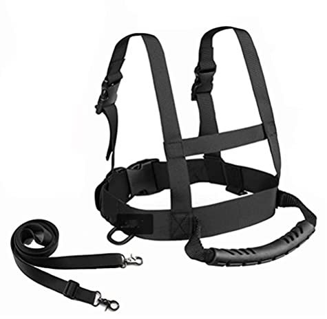 Chiyyak Kinder Skischultergurt Skigurt Skating Trainingsgürtel für Skating Snowboarden Skifahren Radfahren Anfänger, Schwarz Ohne Tasche, M
