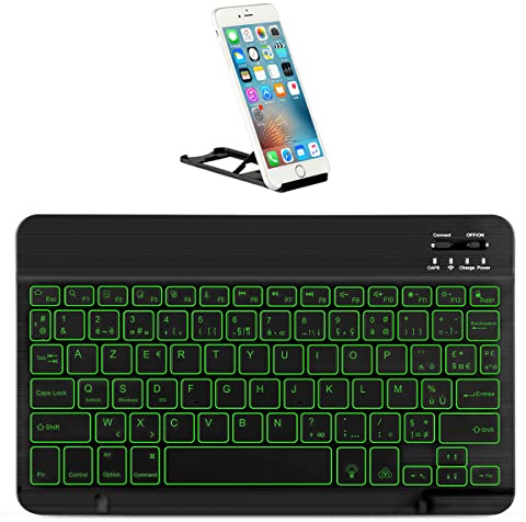 KOOCHUWAH Clavier sans Fil Rétroéclairé Bluetooth Clavier AZERTY pour iPad Pro Air Mac PC Compatible avec Tablettes Windows Android iOS Téléphone Portable Smart TV