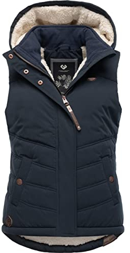 Ragwear Hesty Dam quiltad utomhusväst med avtagbar huva XS - XXL, Navy22, L