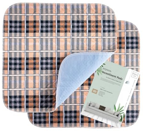 RIQINXIN Saugfähige Waschbare Inkontinenz Sitzauflage Wiederverwendbare Wasserdicht Stuhlauflage 54x56cm 2er Set
