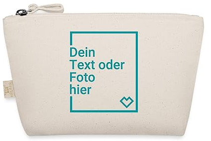 Spreadshirt Kleines Täschchen Selbst Gestalten Mit Foto Oder Text | Personalisierte Kosmetiktasche Täschchen, One Size, Natur