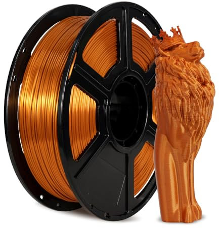 FLASHFORGE 3D-Drucker-Filament, Seiden-Filament 1,75 mm, 1 kg Spule, Maßgenauigkeit +/- 0,02 mm für FDM 3D-Drucker, Seidenstruktur und ultra-hoher Glanz (Kupfer)