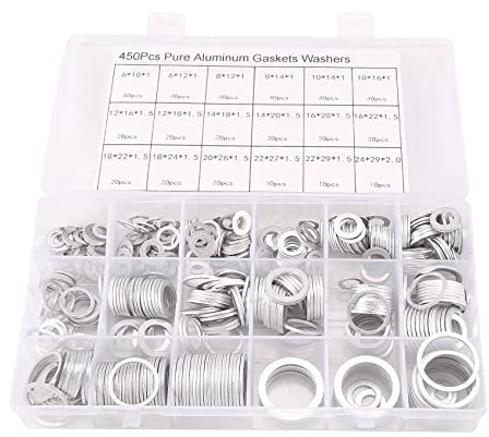 DEARBORN 450 StüCk Aluminium-Dichtung Aluminium-Unterlegscheibe Aluminium-Dichtring-Kombination