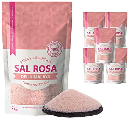 Sal Rosa Fina de Himalaya - 6 Kg - 100% Natural y Pura, Rica en Minerales Esenciales, Sin Aditivos, Para Cocina y Salud