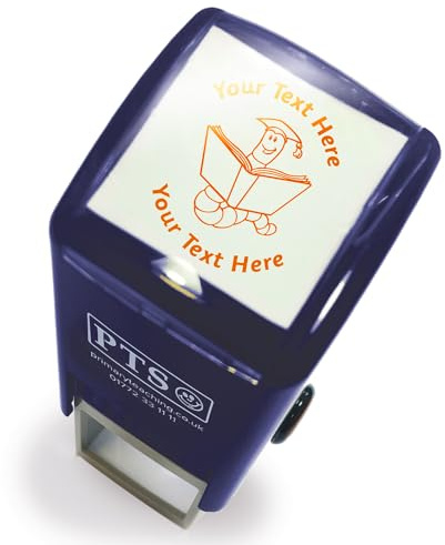 Personalised Book Worm Reading Literacy School Teachers Reward Feedback Marking Stamper Stamp 25mm Primary Teaching Services (Orange)