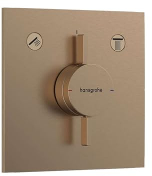 hansgrohe DuoTurn E - Duschblandare för inbyggnad för 2 funktioner, Duscharmatur fyrkantig, Duschbatteri för iBox universal 2, borstad brons, 75417140