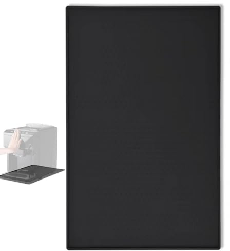 ZHjuju kaffeemaschine Matte, Silikonmatte mit Rand Anti-Rutsch Kaffemaschinen unterlage Anti-Rutsch Unterlage für Kaffeevollautomat Barista Zubehör, Schwarz,48 x 30 cm