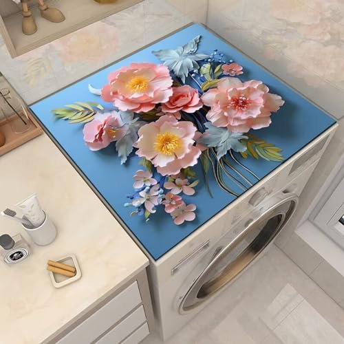 BALAMLB Housse Machine à Laver Top, AntidéRapant Housse De RéFrigéRateur,Couvercle de sèche-Linge, AntipoussièRe, SèChe Rapide,Facile Nettoyer, pour Dessus Laveuse SéCheuse T,40x60cm