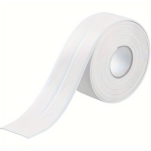 Yuexitech Joint Silicone Blanc Salle De Bain, Joint Baignoire Autocollant, Joint Plan De Travail Cuisine, Joint Adhesif Anti-moisissure Pour Salle De Bain Toilettes Cuisine évier, 38mmx3.2m