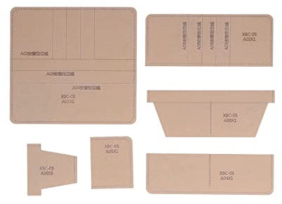6-teilige lange Brieftaschen-Acryl-Schablone für präzises Schneiden mit transparentem, klarem Layout, ideal für Heimwerker- und selbstgemachte Geschenke, inklusive schützender