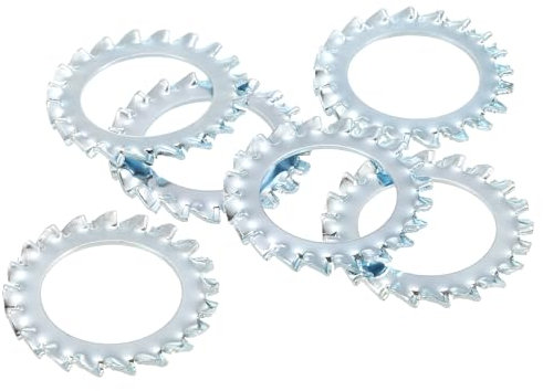 QUARKZMAN 30 Piezas Arandelas de Bloqueo Dentadas Externas M20 Acero con Acabado de Zinc Arandela de Bloqueo Dentada Externa para Sujetadores de Equipos Mecánicos Color Plata