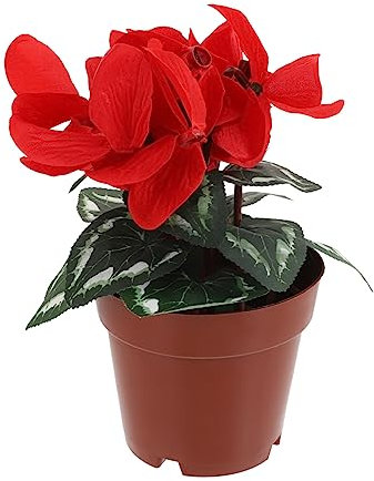 TOPBATHY Künstlicher Bonsai Aus Kunststoff Pflegeleichte Gefälschte Topfpflanze in Rot Wohnzimmer Büro Dekoration Kompakt Und Realistisch