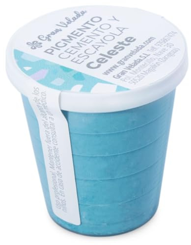 Pigmento Celeste para Cemento y Escayola en Polvo Micronizado | Insoluble y de Alto Poder de Teñido | Da Color Único a tus Creaciones DIY. | 150 cc