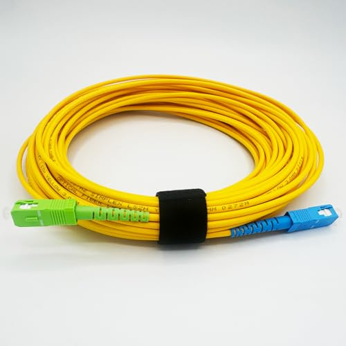 Amazinnov - Câble Fibre Optique 25m pour Freebox Pop, Ultra, Révolution - Jarretière Simplex Monomode SC-APC vers SC-UPC
