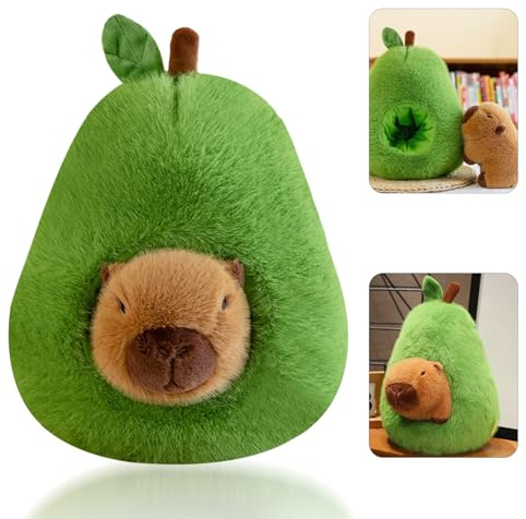 Avocado Capybara Plüschtier, 35 cm - Kuscheliges Kuscheltier für Home Deko & Geburtstag