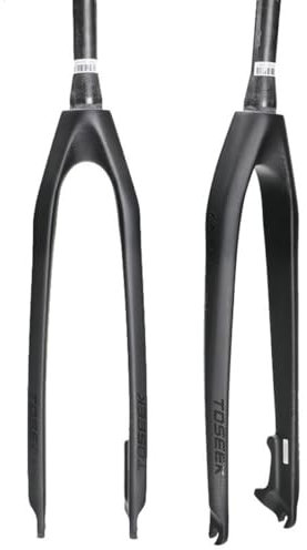 BSFHQS Fourche Rigide VTT 26 27,5 29 Pouces Fourche Avant Entièrement en Carbone pour Vélos d'escalade De Course 1-1/2'' Tube Conique Fourche Dure De Frein À Disque 9 * 100mm QR(Tapered_26IN)