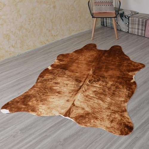 RobustWeg Tappeto con Stampa di Mucca,Tappeto in Pelle Bovina,Tappeto in Finta Pelle di Mucca,Tappeto in Pelle Bovina Sintetica,Pelle Scamosciata Artificiale,per Soggiorno,Camera da Letto