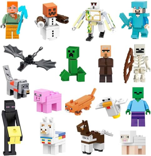 GSXNKK Kid Cake Toppers for Birthday Decorations,17 Pcs Characters Figures for Game Party Bag Fillers,Ideal for Game Party Favours Toy Birthday Gift