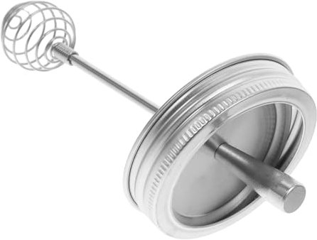 CATIEBYE Canning Jar Dipper Stainless Steel Honey Spoon with Lid for Regular Mouth Jars for Dipping and Stirring Honey and Easy to Clean