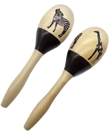 1 Paar Hartholz Maracas Holzklapper