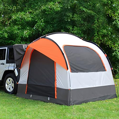 AXGCAA Camping-Heckzelt, leichtes Auto-Heckzelt für 4 bis 6 Personen, universelles Auto-Vorzelt mit großen Netzfenstern, Sonnenschutz und Wasserdichtigkeit, für Outdoor und Camping