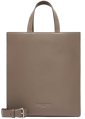 Liebeskind Berlin „Paper Bag M“ – Tote Tasche aus Leder mit Jacquard-Schultergurt und Logodetails – Damen-Tasche – Leder Handtasche Damen – Women’s Tote Bag