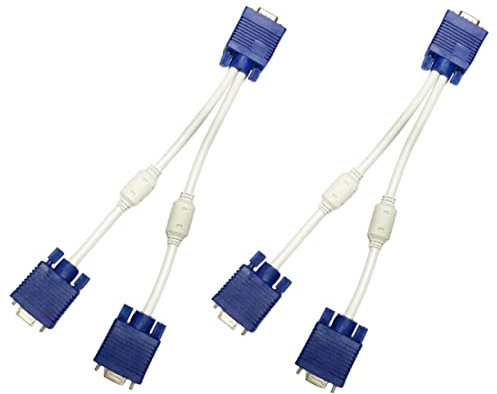 Vaguelly 2pezzi Vga Maschio Femmina Adattatore Splitter Video Out Convertitore Per Duplicare Display Monitor Collegamento Stabile e Affidabile