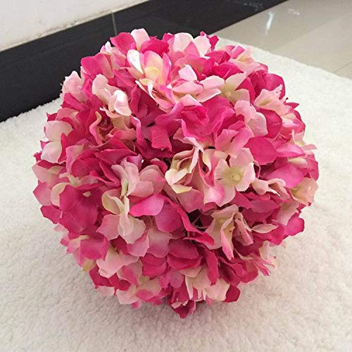 DFGHNBVC Fleurs Artificielles Séchées, Diamètre Intérieur 15 Cm, Diamètre Extérieur 25 Cm, Cresson, Hortensia, Boule De Fleurs pour Mariage, Décoration De Bouquet De Mariée, Lot De 4, Bordeaux
