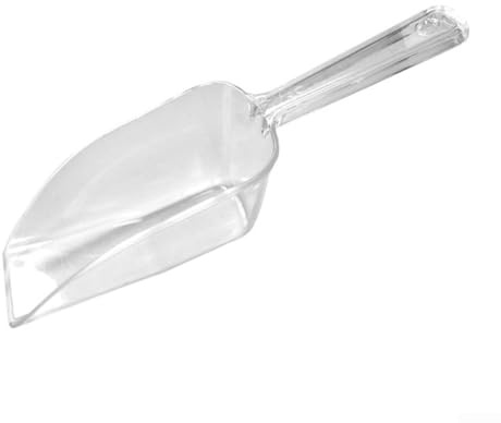12Pcs Clear Plastic Scoop Shovel Set for Ice Cubes, Grains, Candy, Sweets, Confectionery, Tea and Sand, Lightweight Multi Use Kitchen and Catering Tool for Cooking, Baking(Trumpet)