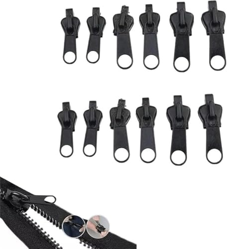 12 Stück Reißverschluss Schieber Ersatz,Universal Reißverschluss Reparatur,