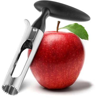 Apple Corer - Ergonomics Handle with Sharp Serrated Blade, Stainless Steel Apple Corer Remover Tool, Easy to Use for Fruit Vegetable and Baking, Dishwasher Safe - Black