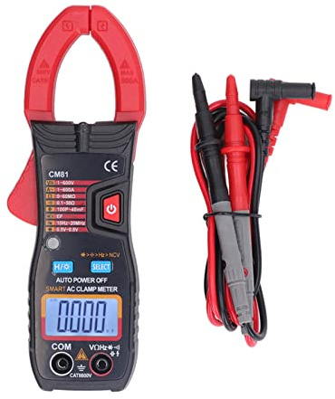 Pinza amperometrica digitale Multifunzionale Smart Auto Ranging AC DC Amperometro Tensione Corrente Tester per elettricisti Ingegneri Tecnici Rosso Nero ABS